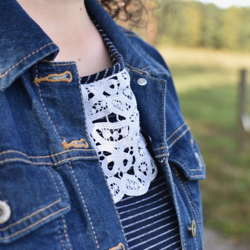 Blue Denim Jacket and Lace