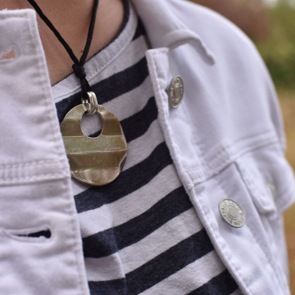 White Denim Jacket and Stripes