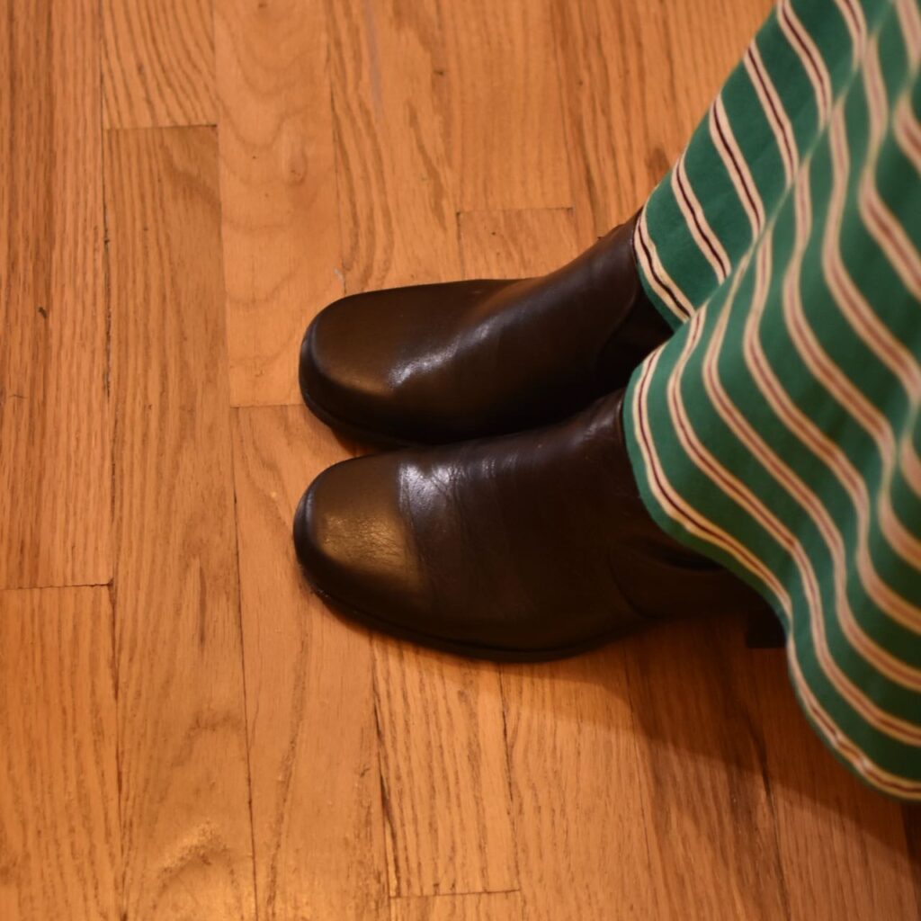 Green Striped dress for Christmas